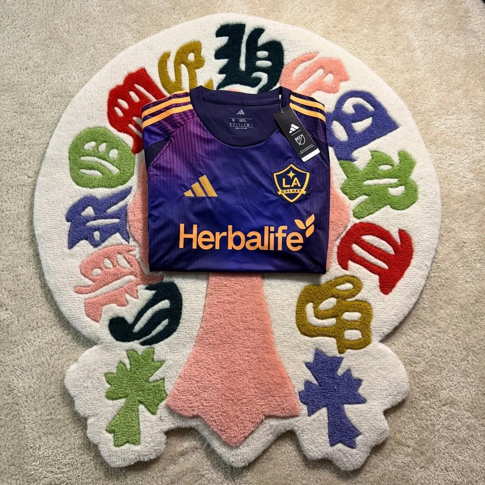 Adidas LA Galaxy 2024 Away Jersey Purple Blue Mens Size M Slim Fit Soccer Shirt